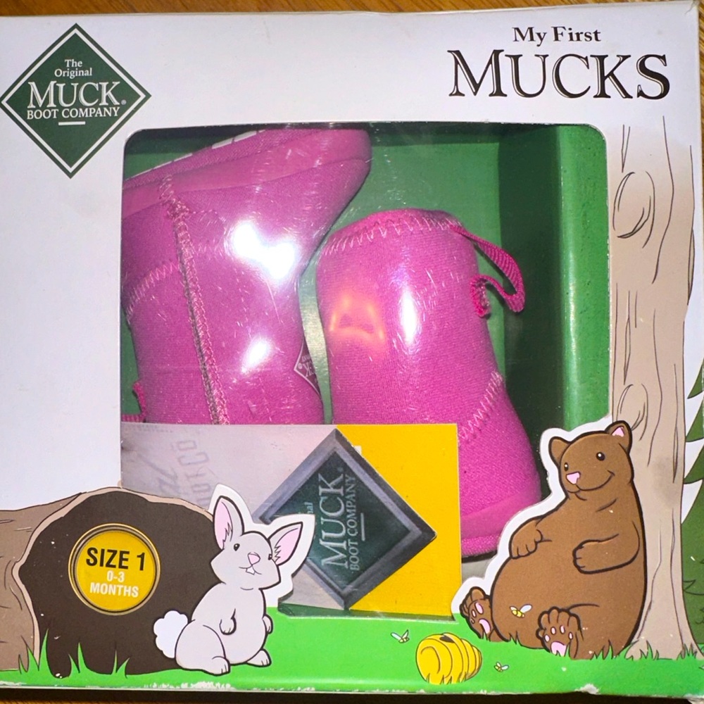Pink My First Muck Boots Size 1 (0-3 months)